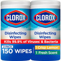Clorox Disinfecting Wipes Value Pack Bleach Free Cleaning Wipes 75 Count Each Pack of 2 Packaging May Vary
