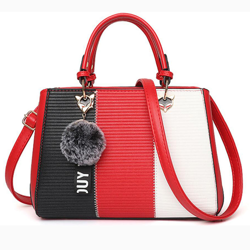 Striped Color Block Handbag - Shoulder & Crossbody Bag