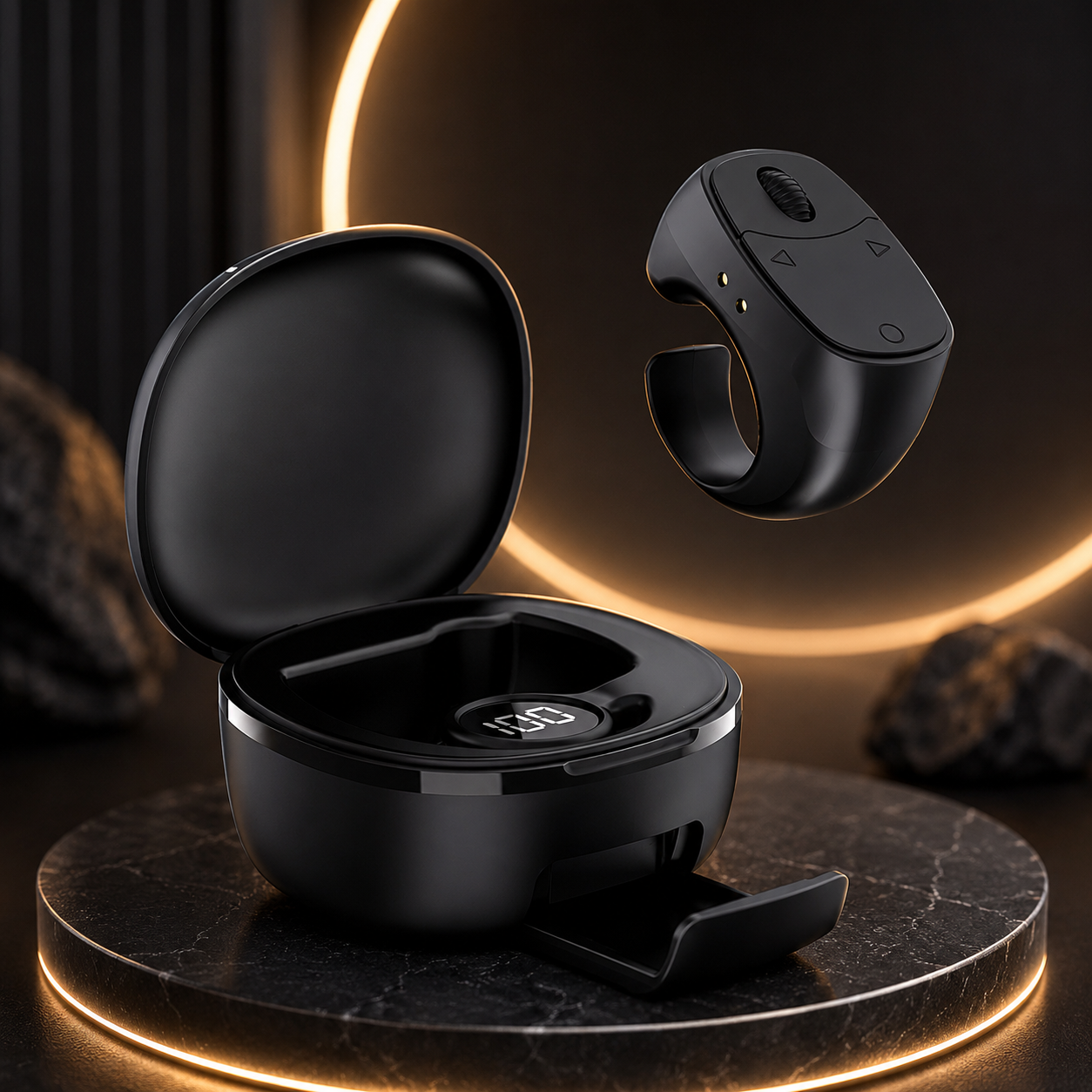 Roller Slide Bluetooth Headset with Charging Case