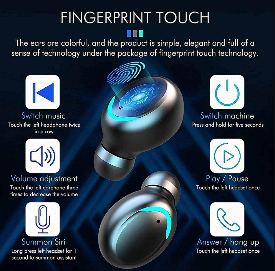 F9 Smile TWS Bluetooth 5.1 Earbuds – LED Display | 2000mAh Charging Case | Deep Bass