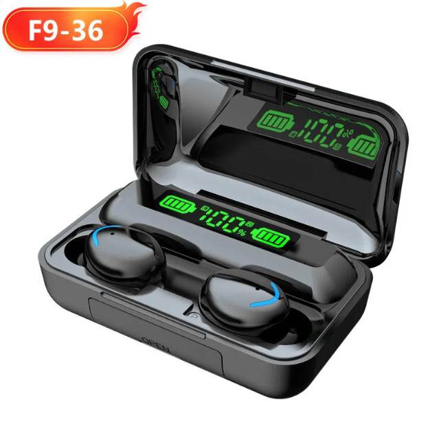 F9 Smile TWS Bluetooth 5.1 Earbuds – LED Display | 2000mAh Charging Case | Deep Bass