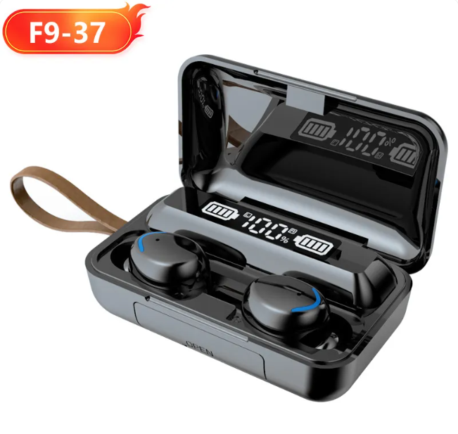 F9 Smile TWS Bluetooth 5.1 Earbuds – LED Display | 2000mAh Charging Case | Deep Bass